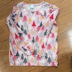 Hanna Andersson Pink Forest Christmas tree Long Sleeve top size 12